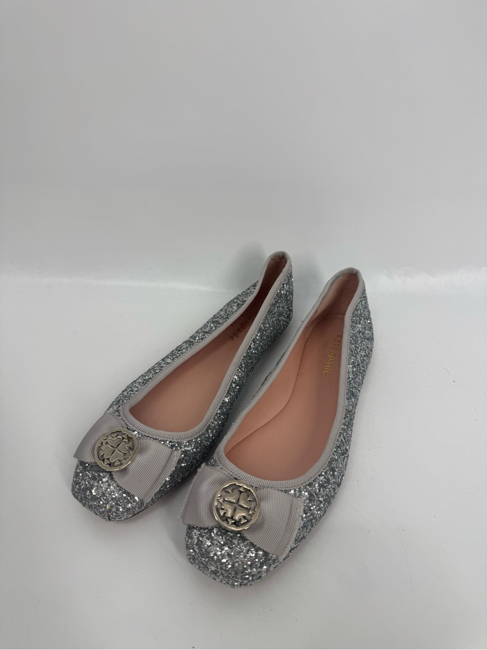 Kate Spade Fontana Too Ballet Flats Silver Gold Round Toe Casual Womens Sz 6.5M